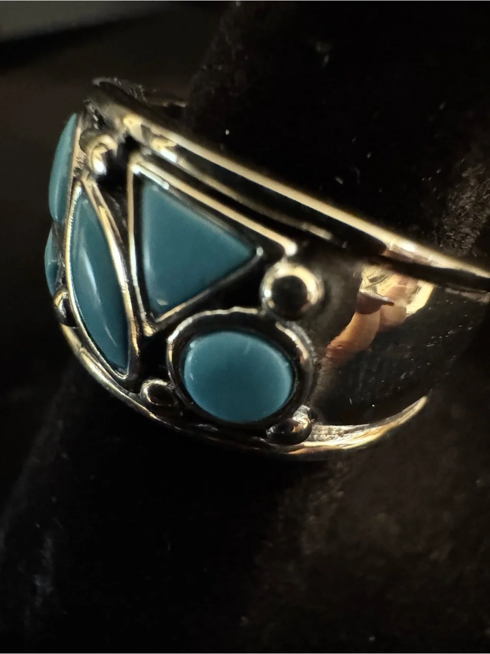 Sterling Silver Turquoise Inlay Women's Band - Turquoise